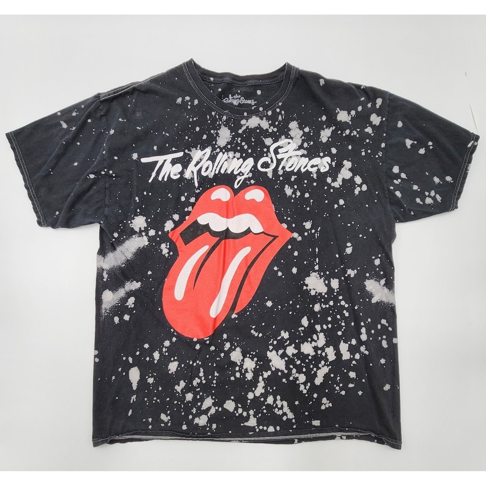 Womens The Rolling Stones Tye Dye Tshirt Black and White Size‎ L